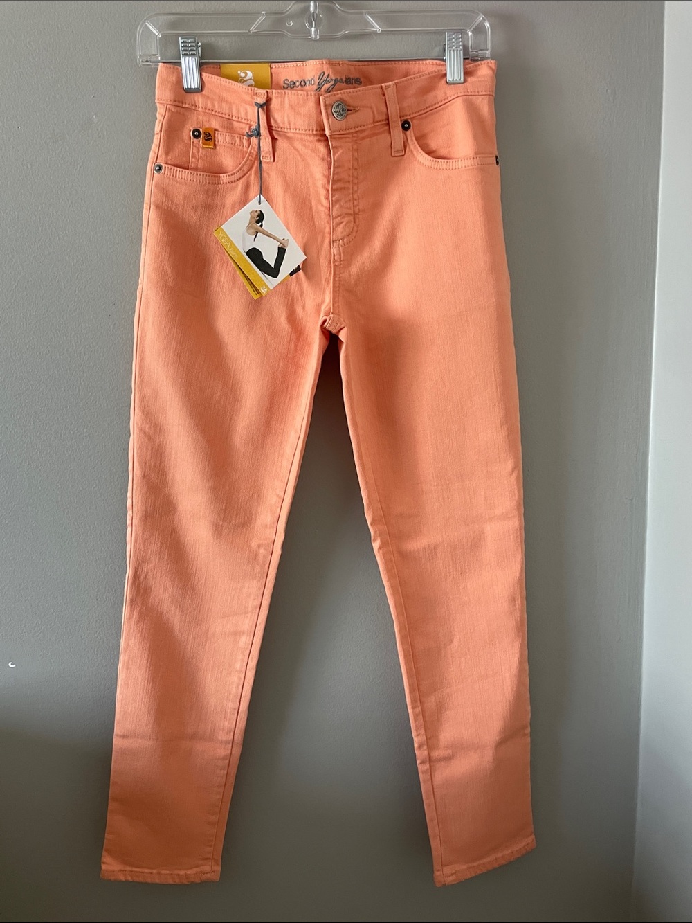 High-Rise Ankle Size 27 Second Yoga Jeans - Papaya